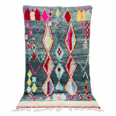 Colorful Moroccan rug with background removed
