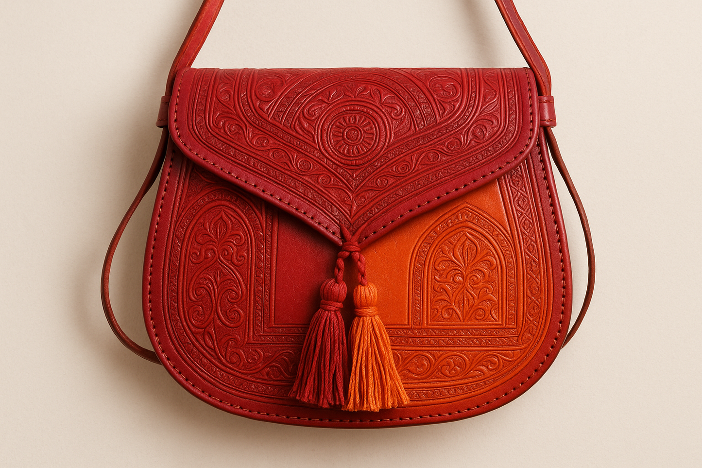 Moroccan leather crossbody bag