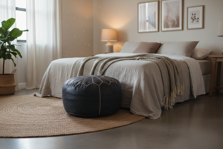 How to Style a Pouf in a Small Bedroom