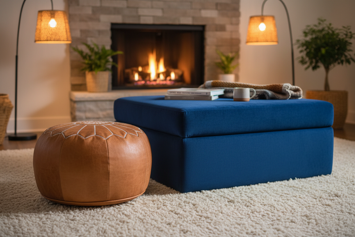 Leather Pouf vs Velvet Ottoman: The Honest Comparison