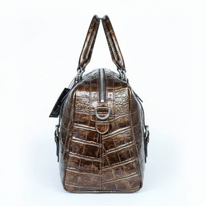 Bronze Metallic Croc-Embossed Luxury Pet Carrier Bag