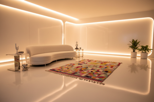 Azilal rug in futuristic modern living room