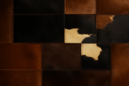 Close-up Details of Moroccan Leather Carpet