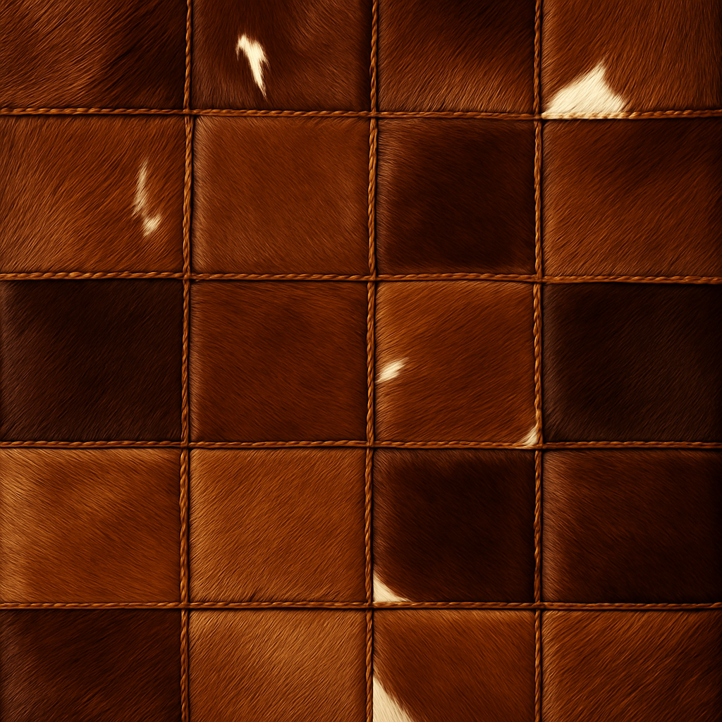 Close-up of Moroccan Leather Carpet Details