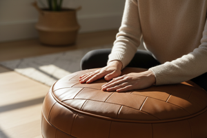 Hands Using Pouf