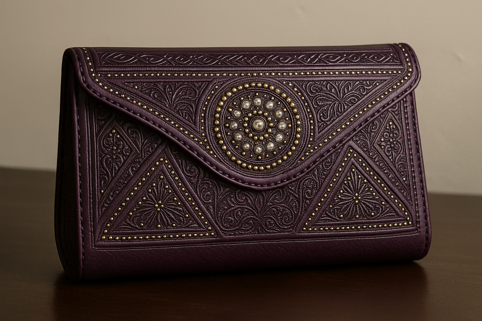 Moroccan Leather Clutch Purse