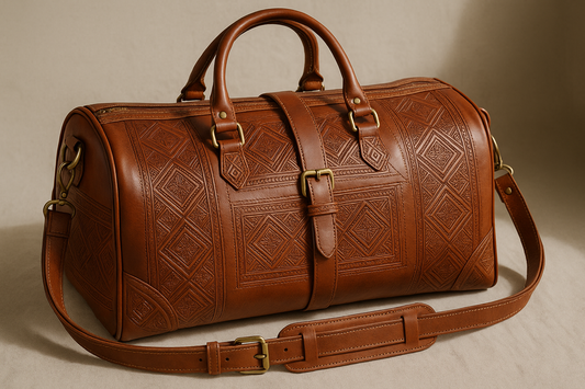 Moroccan Leather Travel Duffle Bag