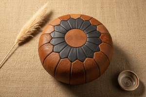 Lay Flat Shot – Moroccan Leather Pouf