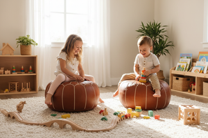 Montessori Playroom – Moroccan Leather Poufs