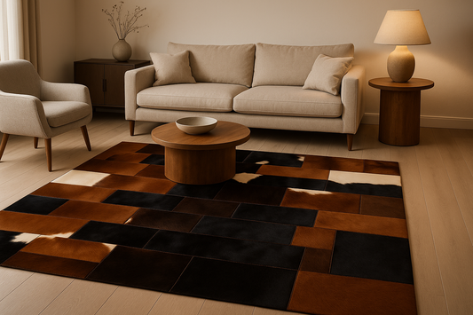 Moroccan Leather Carpet in Modern Living Room