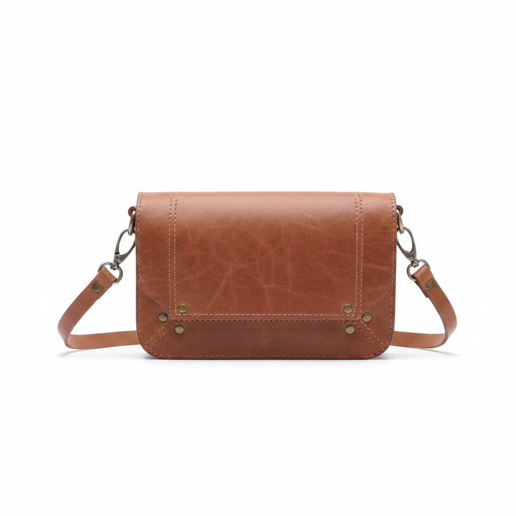 Moroccan Leather Crossbody Bag – Studio Edition, Handmade in Marrakech