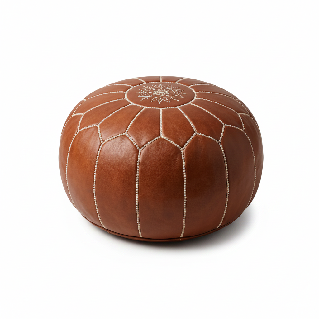 Handmade Moroccan Leather Bring a Piece of Marrakech Into Your Home - The pouf your living room has been missing.