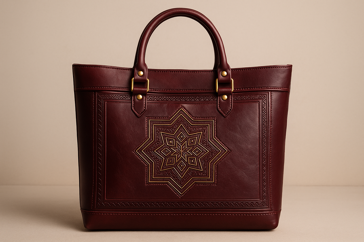 Moroccan leather tote bag