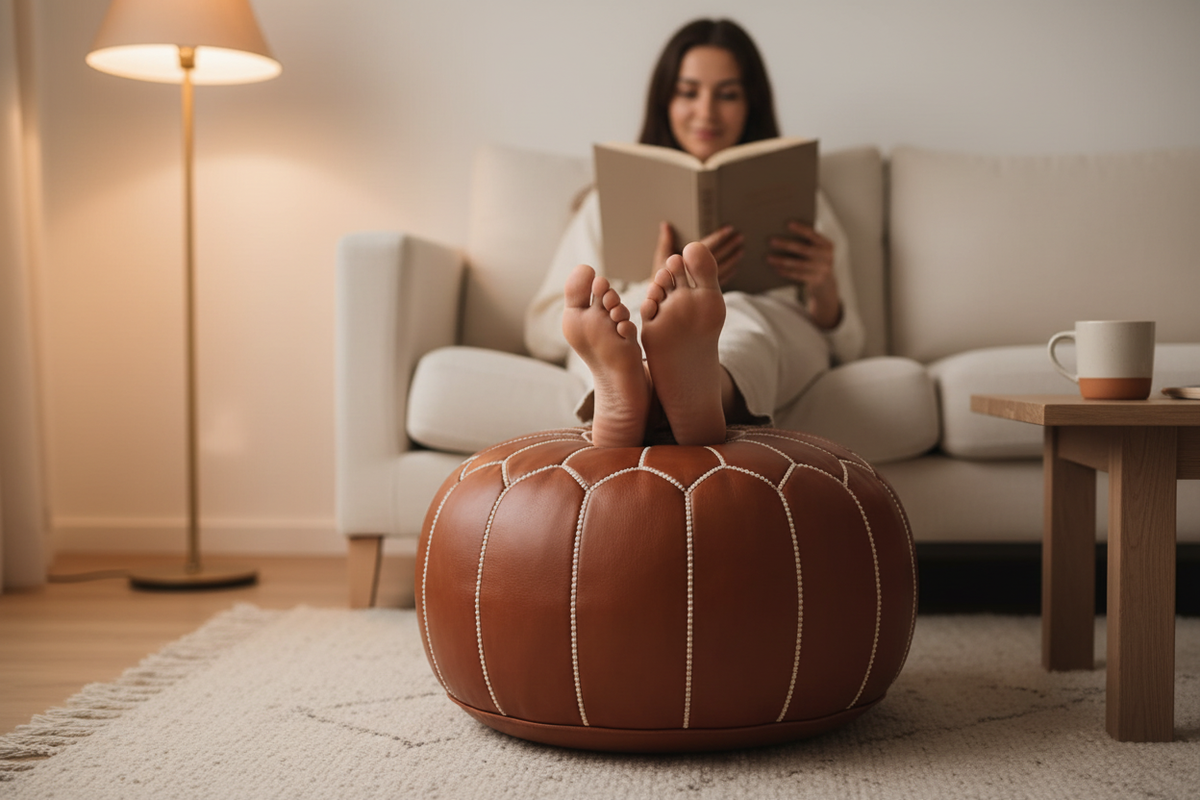 Moroccan Pouf Lifestyle Shot