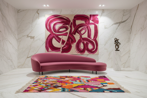 Multicolor rug in marble gallery living room II