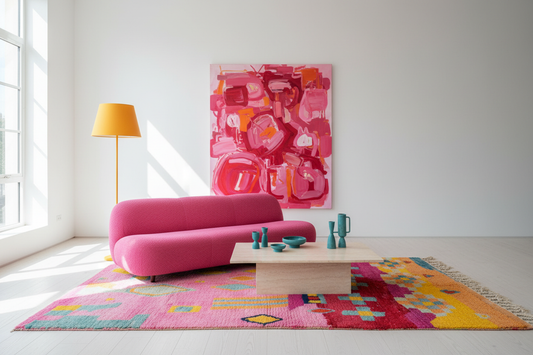 Pink Bouclé Art Gallery Loft