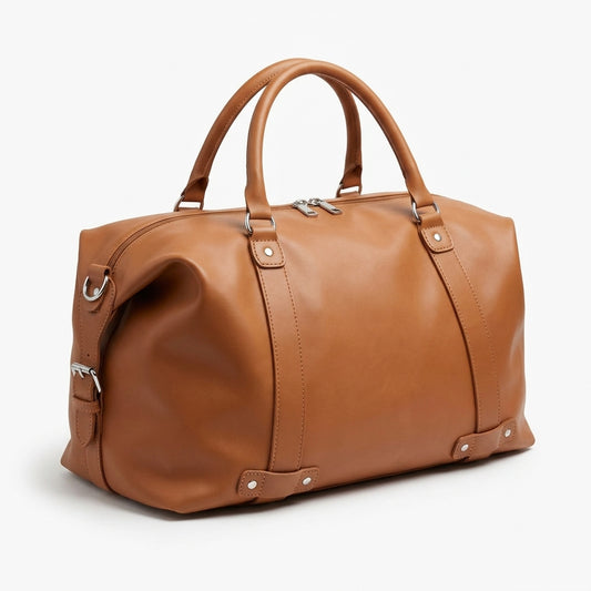 Moroccan Handcrafted Leather Duffle Bag