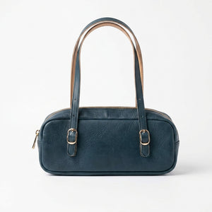 Mini Sac Boston – Cuir véritable sarcelle intense