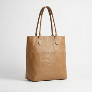 Sac cabas de marché – Cuir véritable sable
