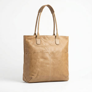 Sac cabas de marché – Cuir véritable sable