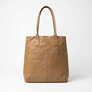 Sac cabas de marché – Cuir véritable sable