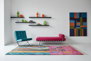 Striped rug in Knoll modernist studio