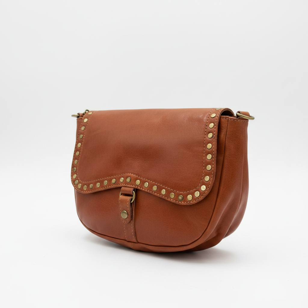 Studded Moroccan Leather Crossbody Bag – Marrakech