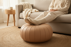 Styled Shot - Person Resting Legs on Pouf