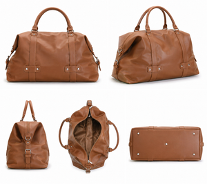 Moroccan Leather Weekender Duffle Bag