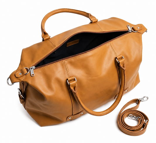 Moroccan Leather Duffle Bag – Handcrafted in Marrakech
